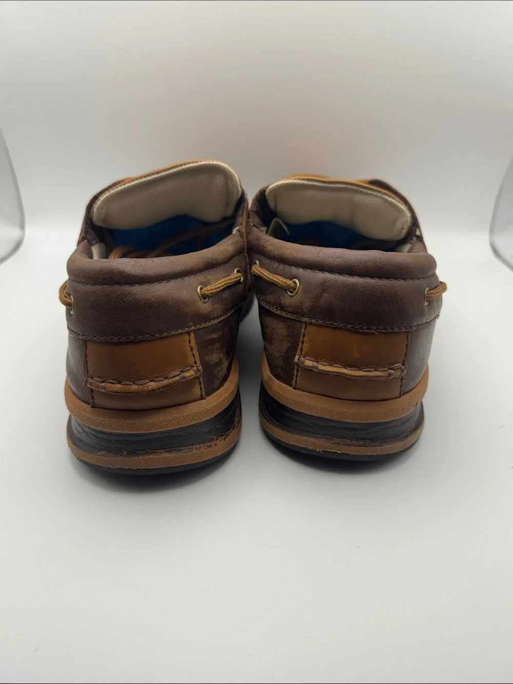 Timberland Men's Brown Leather Boat Shoes Lace Up Comfort Size 9M